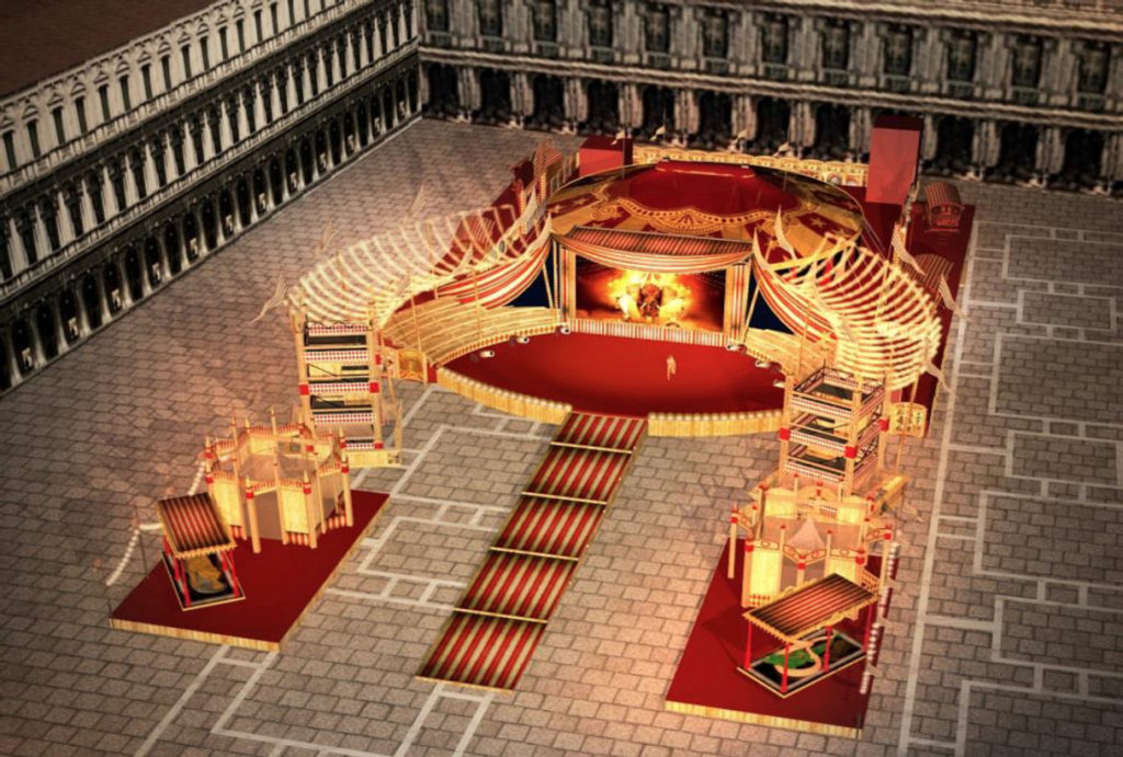 Carnevale di Venezia, Gran TEatro, Piazza San Marco - Rendering 3D