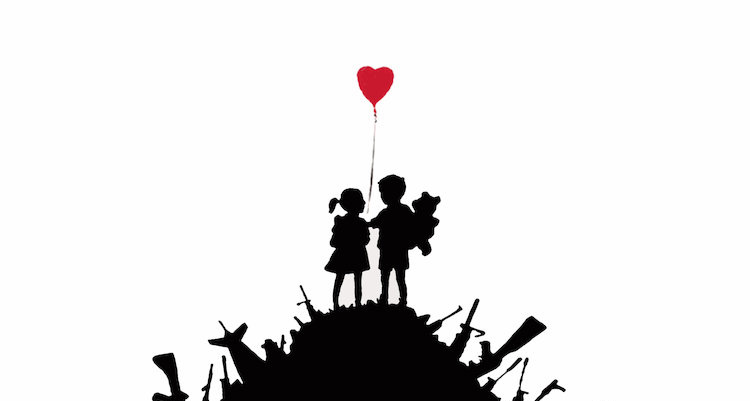 Bansky, bambini sulla collina delle armi