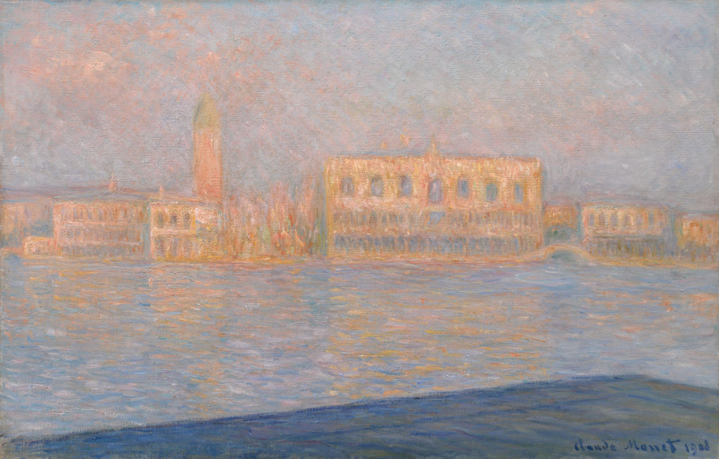 Claude Monet. Il Palazzo Ducale , visto da San Giorgio Maggiore ( Le Palais Ducal vu de Saint - Georges Majeur ), 1908. Olio su tela