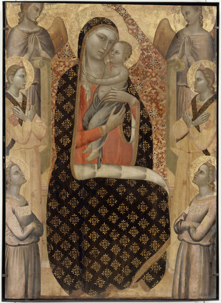 Allegretto Nuzi, Madonna col Bambino in trono e sei angeli, tempera su tavola. Avignone, Musée du Petit Palais.
