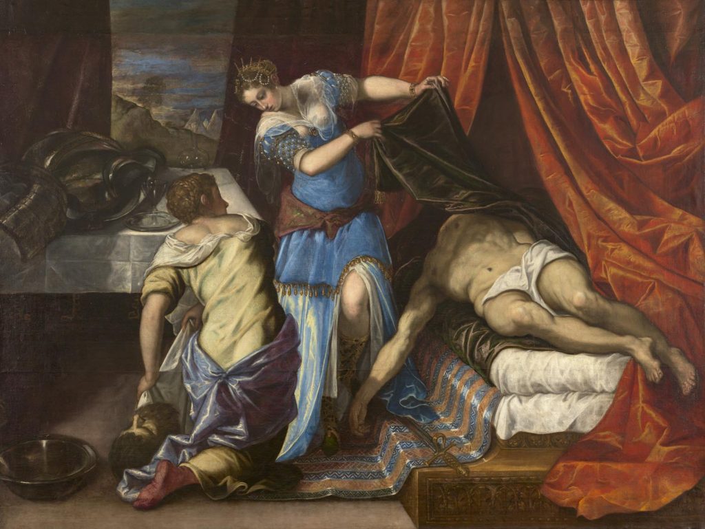 Jacopo Robusti detto il Tintoretto (bottega di): (Venezia, 1518 - 1594), Giuditta e Oloferne, olio su tela, cm 188x251. Madrid, Museo Nacional del Prado, © Photographic Archive Museo Nacional del Prado, Madrid 