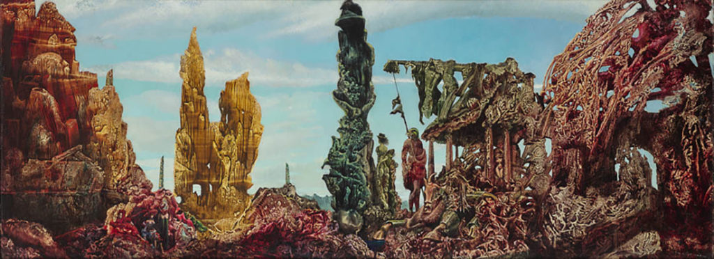 Max Ernst (1891–1976) L’Europa dopo la pioggia II (Europe after the Rain II), 1940-1942 Olio su tela, 54,8 × 147,8 cm Wadsworth Atheneum Museum of Art, Hartford, The Ella Gallup Sumner and Mary Catlin Sumner Collection Fund Inv. 1942.281