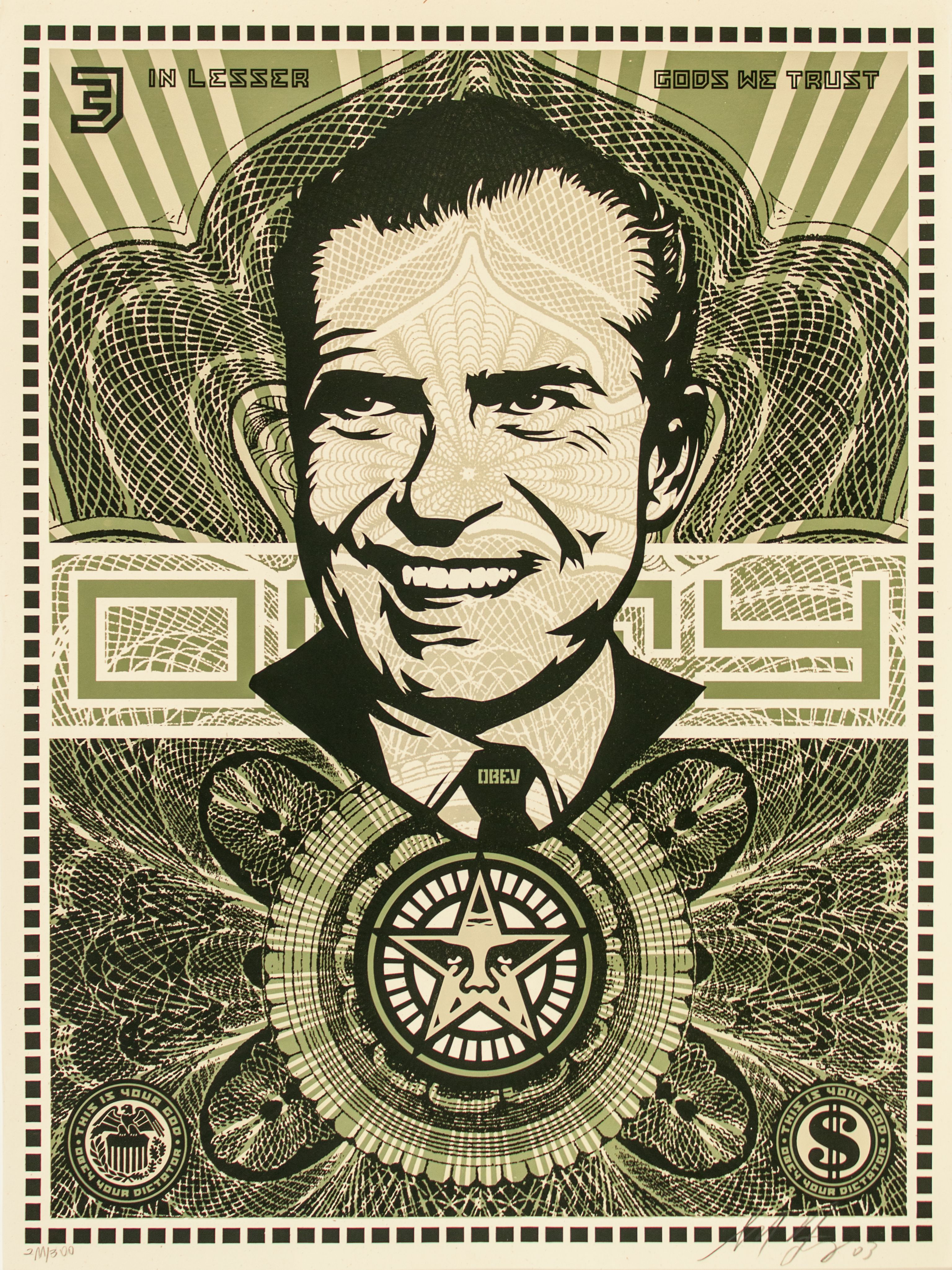 Shepard Fairey (Obey Giant)_ Nixon money, 2003