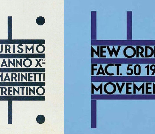 NewOrder, Movement (cover, Peter Saville Artwork) vs Futurismo (manifesto by Fortunato Depero)