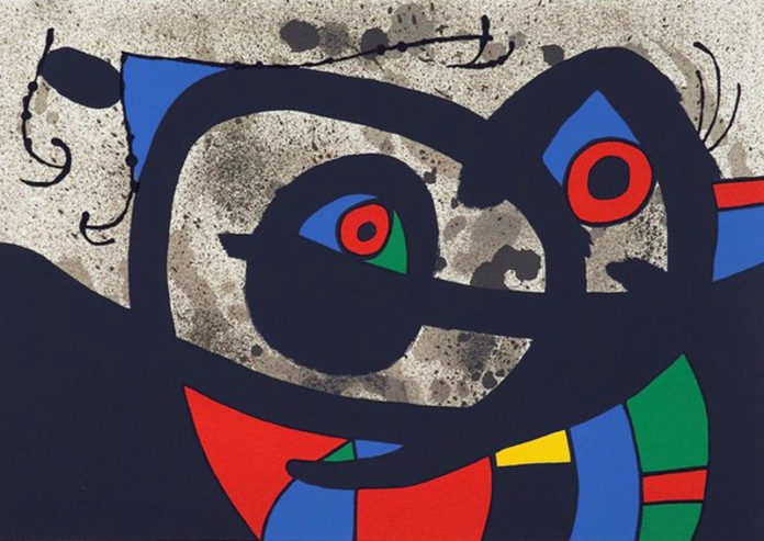 Miró, le lezard aux plumes d'or (La lucertola dalle piume d'oro) - litografia