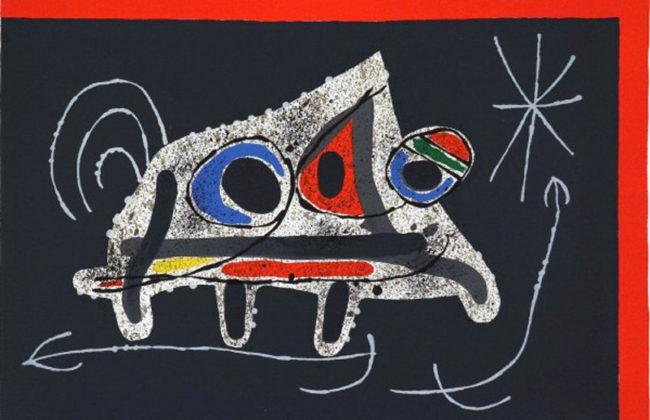 Miró, le lezard aux plumes d'or (La lucertola dalle piume d'oro) - litografia