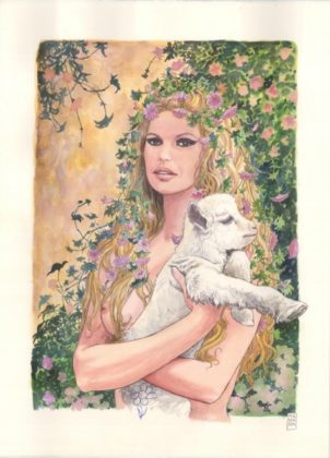 Brigitte Bardot - Milo Manara, acquerello, 2016