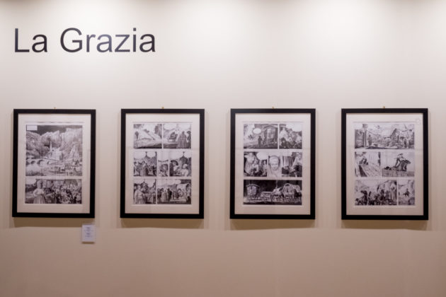 MIlo Manara, anteprima tavole del 2° vol. su Caravaggio, (Bologna, MOstra antologica Palazzo Pallavicini 2017)