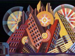 Fortunato Depero, Skyscrapers and Tunnels, 1930 - Dettaglio