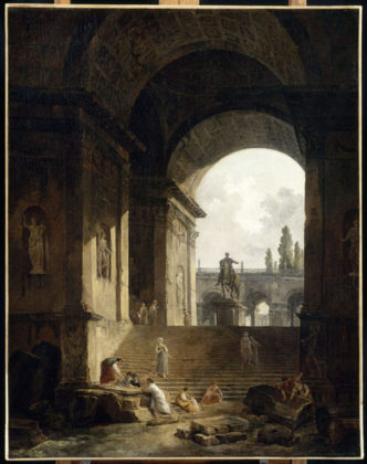 Hubert Robert, Vue pittoresque du Capitole Avec la statue équestre de Marc-Aurèle, Valenciennes, 1774, Musée des Beaux-Arts inv. P46-1-499 Foto © RMN-Grand Palais / René-Gabriel Ojéda