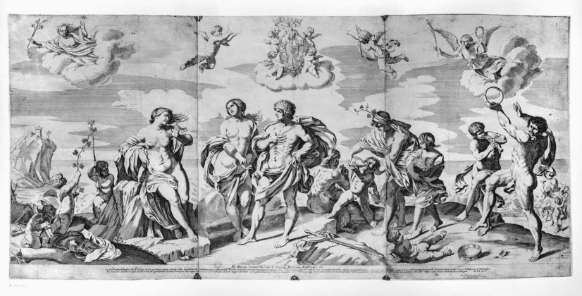 LE SINGOLARI VICENDE DI BACCO E ARIANNA, Guido Reni, Pinacoteca Comunale di Bologna (acquaforte di Giovanni Battista Bolognini)