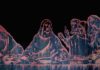 L'Ultima Cena dopo Leonardo. Wang Guangyi The Last Supper New Religion 2011 oil on canvas 400x160 cm