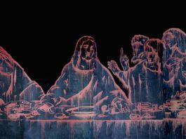 L'Ultima Cena dopo Leonardo. Wang Guangyi The Last Supper New Religion 2011 oil on canvas 400x160 cm