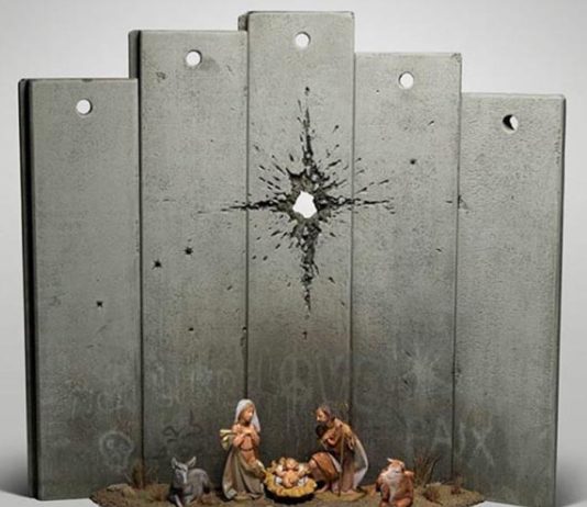 Banksy, natività (Scar of Betlehem) - Walled Off Hotel, 2019