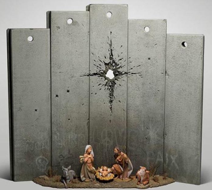 Banksy, natività (Scar of Betlehem) - Walled Off Hotel, 2019