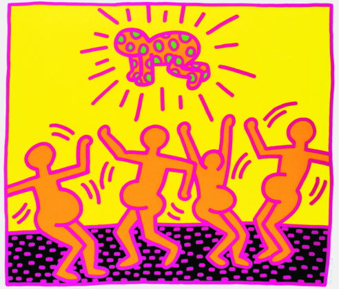 Untitled (Fertility) [Senza titolo (Fertilità)] 1983 Serigrafia su carta, 106 x 127 cm, Ed. 75/100 Courtesy of Nakamura Keith Haring Collection © Keith Haring Foundation