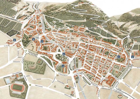 Ottaviano di Martino Nelli (Gubbio, 1370 ca – 1448-49) - Oro e colore sull'appennnino. Mappa Itinerario Urbano